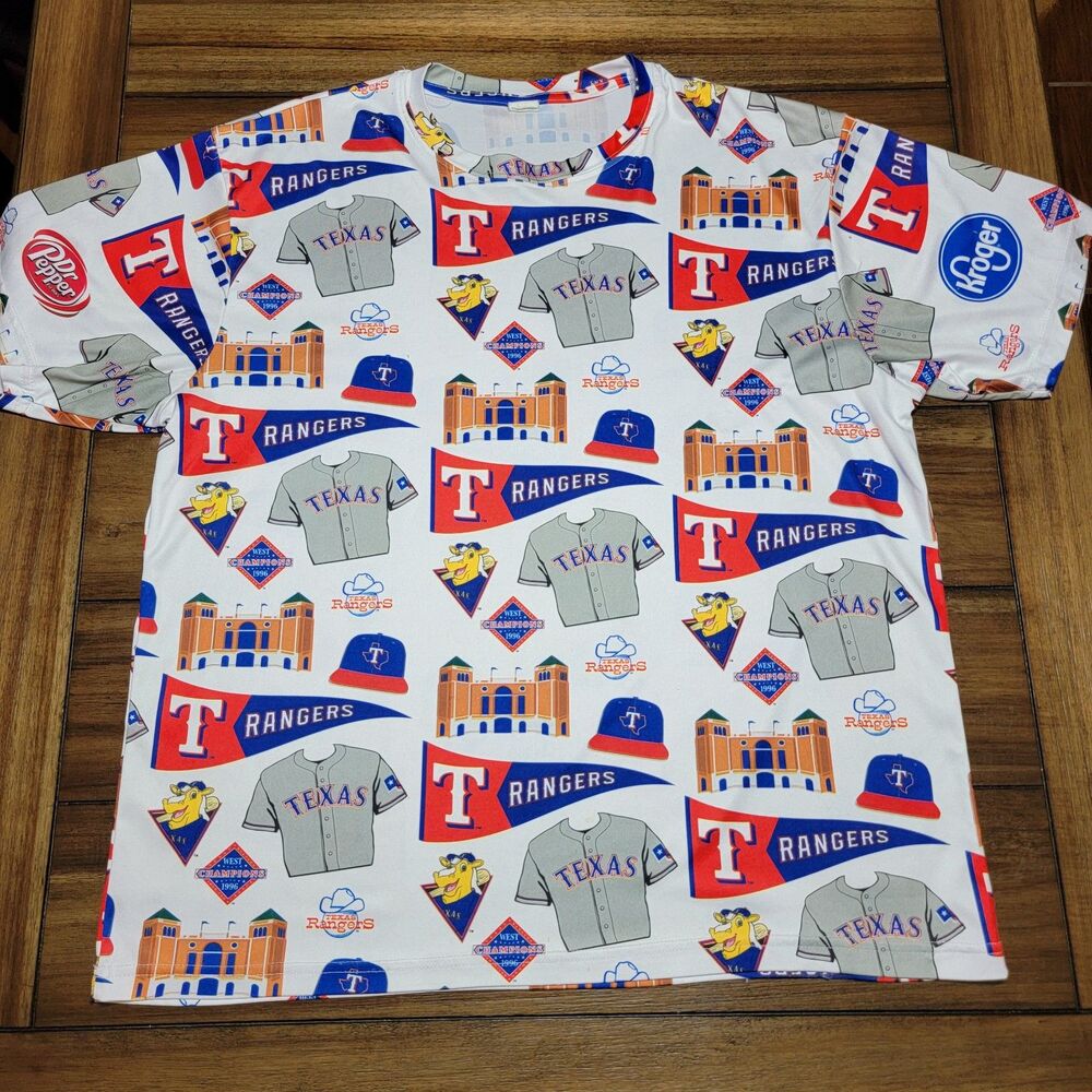 Texas Rangers SS White Unisex Tee All Over Graphics